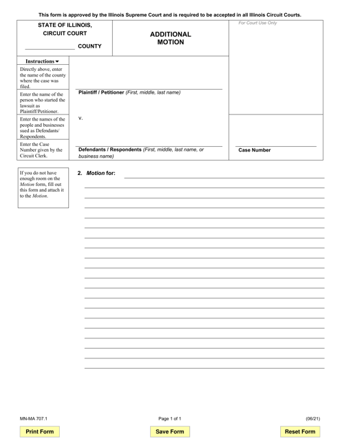 Form MN-MA707.1  Printable Pdf