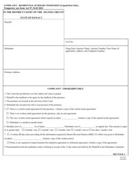 Form 2D-P-343 Complaint - Residential Summary Possession (Unpaid Rent Only) - Hawaii