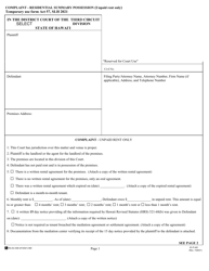 Form 3C-P-481 Complaint - Residential Summary Possession (Unpaid Rent Only) - Hawaii