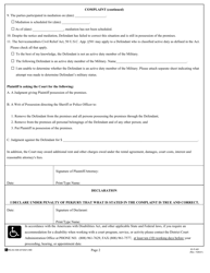 Form 3C-P-481 Complaint - Residential Summary Possession (Unpaid Rent Only) - Hawaii, Page 2