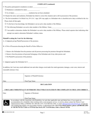 Form 5C-P-407 Complaint - Residential Summary Possession (Unpaid Rent Only) - Hawaii, Page 2
