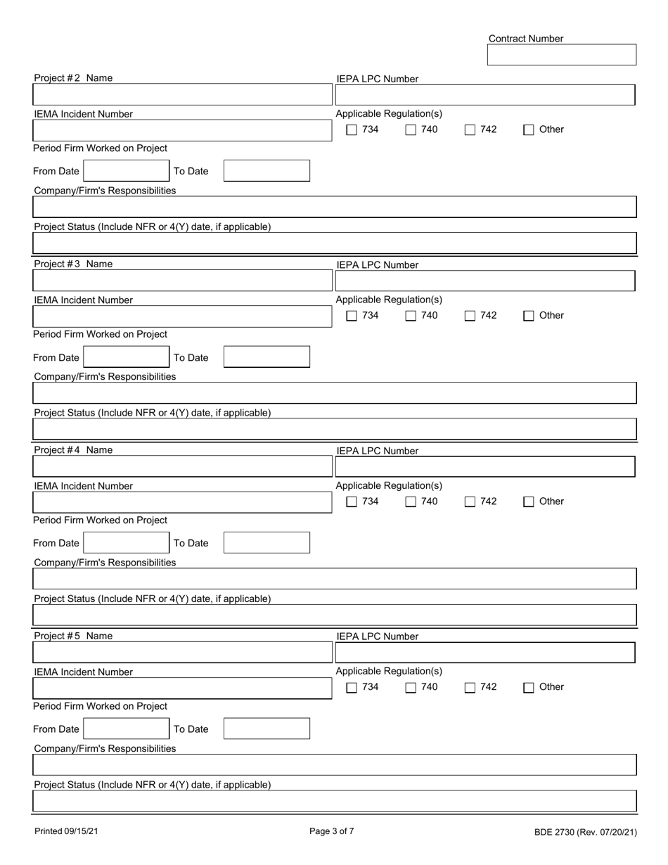 Form BDE2730 Regulated Substances Pre-construction Plan (Rspcp) - Illinois, Page 3