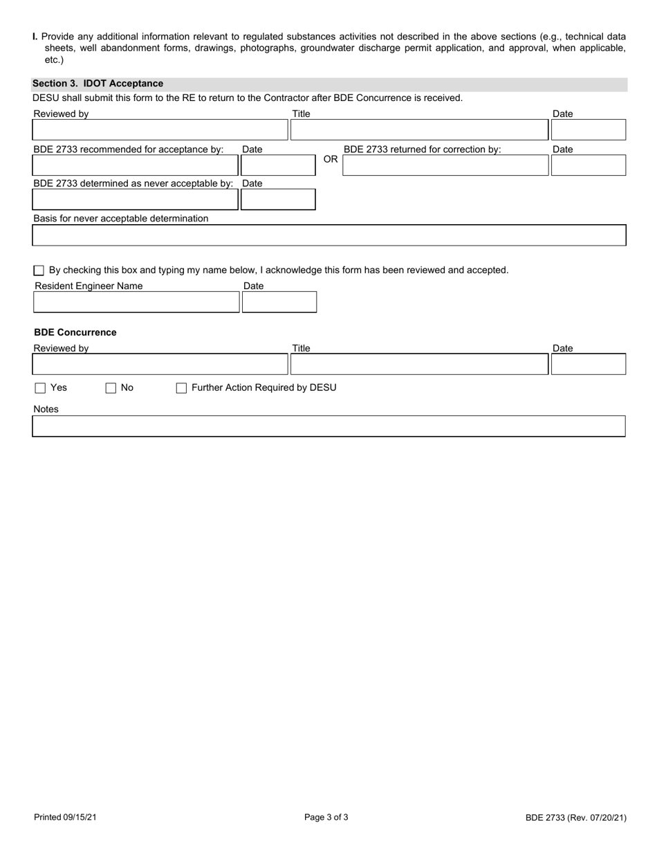 Form BDE2733 Regulated Substances Final Construction Report (Rsfcr) - Illinois, Page 3