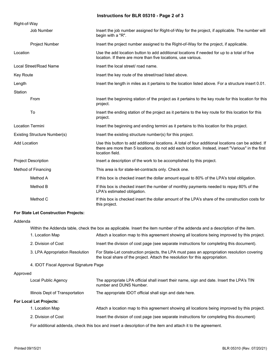 Form BLR05310 Local Public Agency Agreement for Federal Participation - Illinois, Page 8