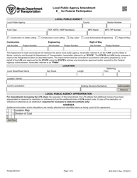 Document preview: Form BLR05311 Local Public Agency Amendment for Federal Participation - Illinois