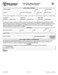 Form BLR05311 Local Public Agency Amendment for Federal Participation - Illinois