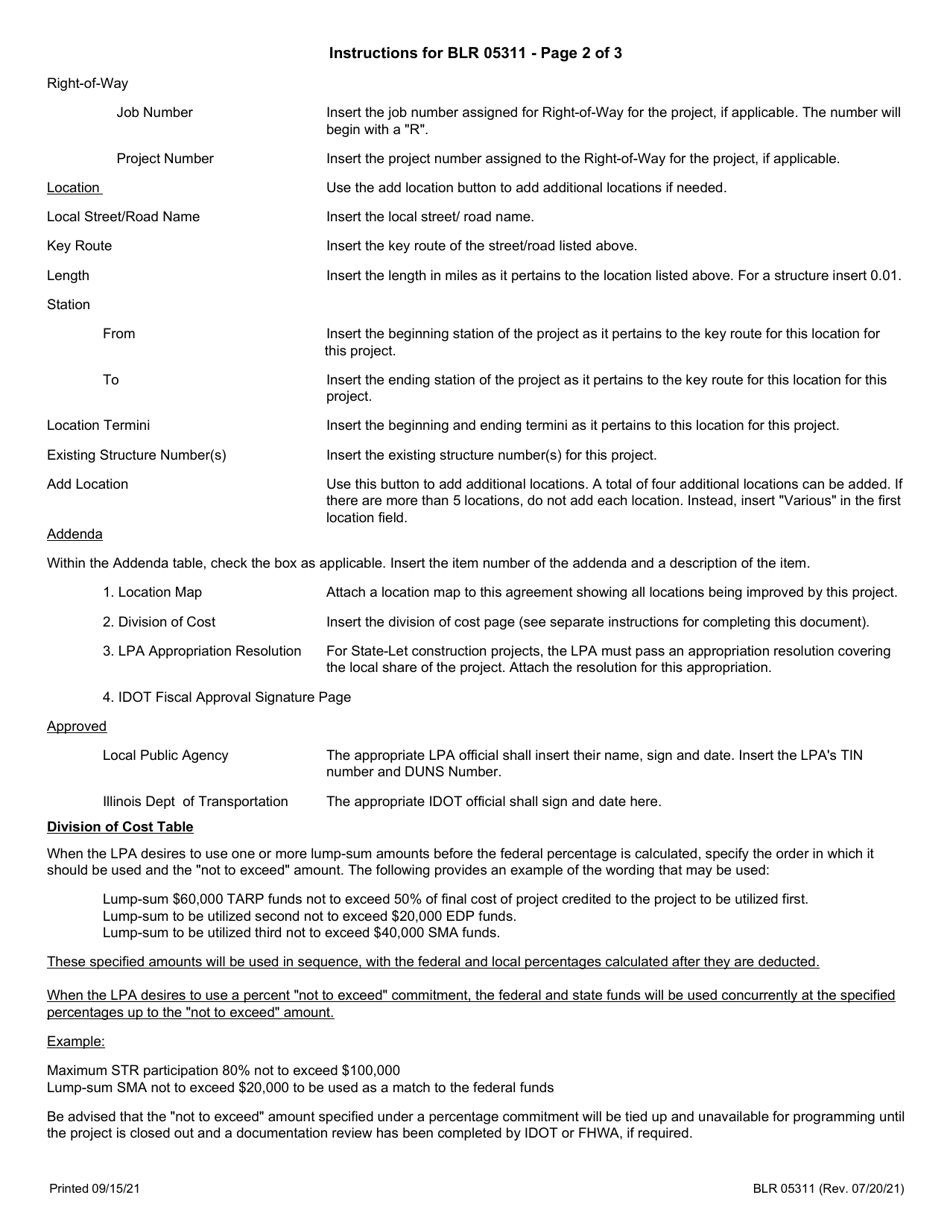 Form BLR05311 Local Public Agency Amendment for Federal Participation - Illinois, Page 5