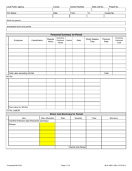 Form BLR05621 Local Public Agency Cost Plus Fixed Fee Invoice - Illinois, Page 2