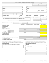 Form BLR05621 Local Public Agency Cost Plus Fixed Fee Invoice - Illinois, Page 3