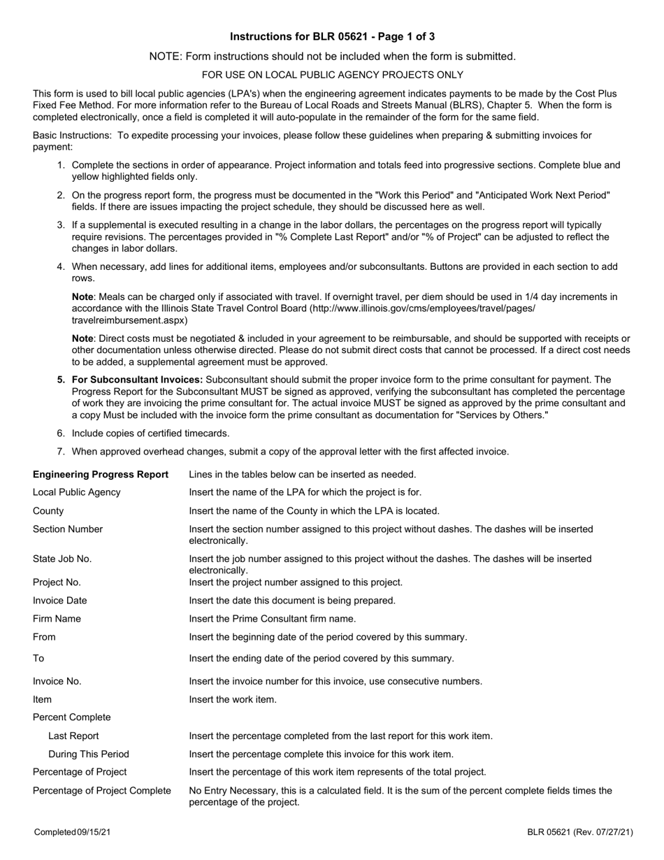 Form BLR05621 Local Public Agency Cost Plus Fixed Fee Invoice - Illinois, Page 4