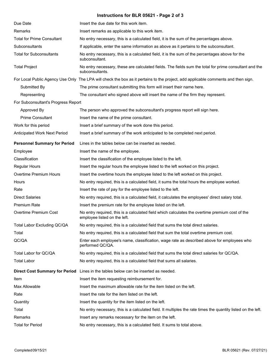 Form BLR05621 Local Public Agency Cost Plus Fixed Fee Invoice - Illinois, Page 5
