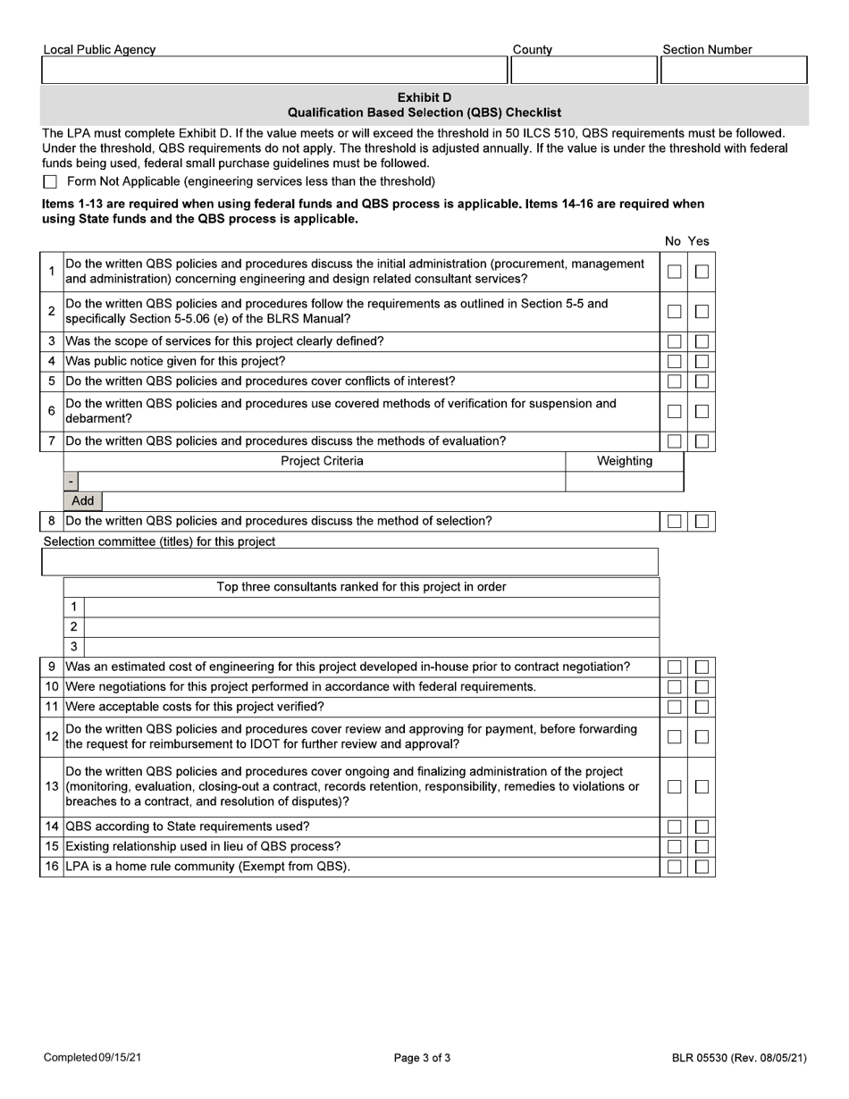 Form BLR05530 Local Public Agency Engineering Services Agreement - Illinois, Page 3