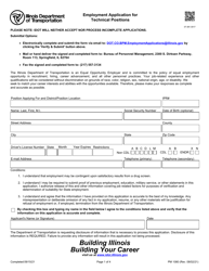 Document preview: Form PM1080 Employment Application for Technical Positions - Illinois