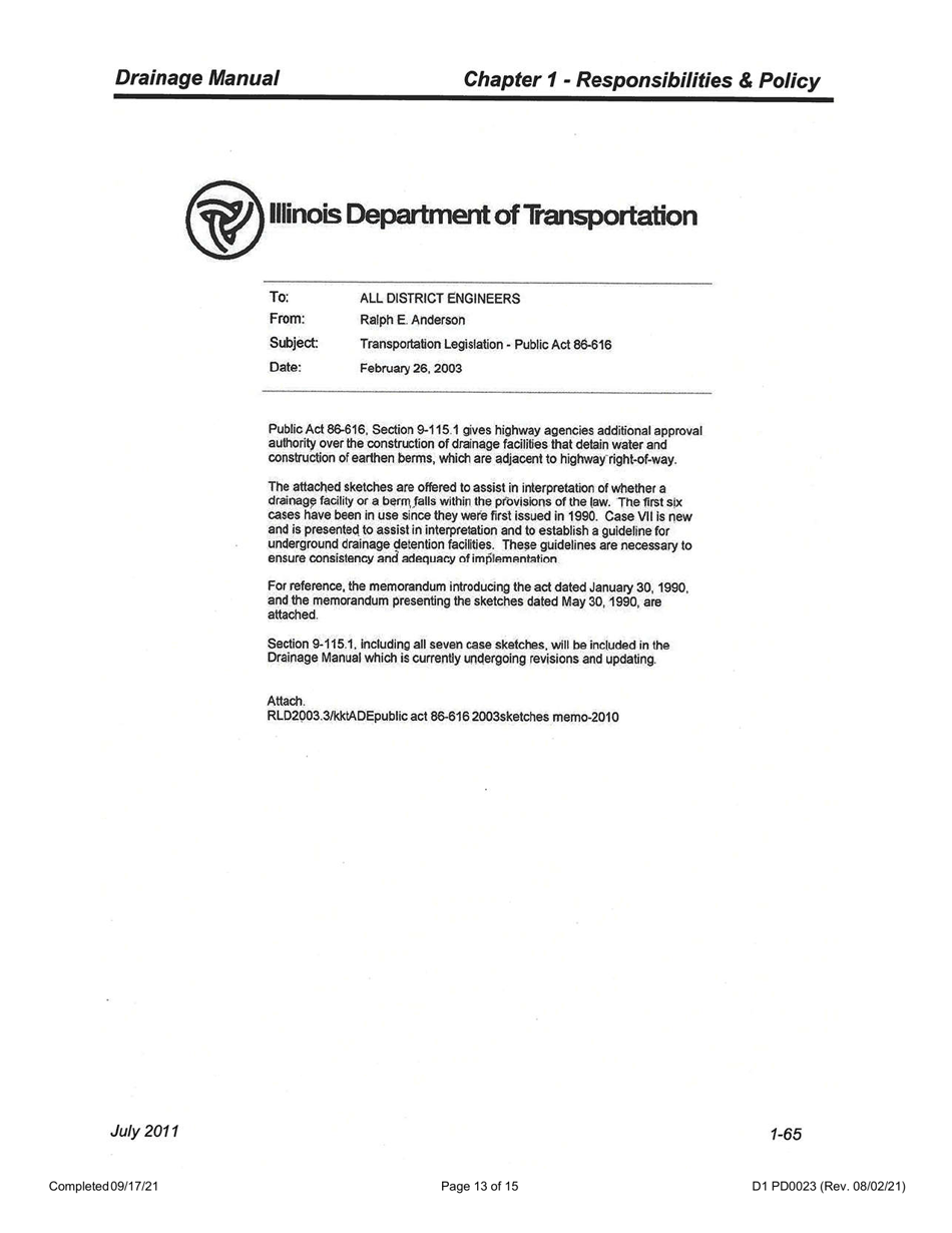 Form D1 PD0023 Drainage Connection Checklist - Illinois, Page 13