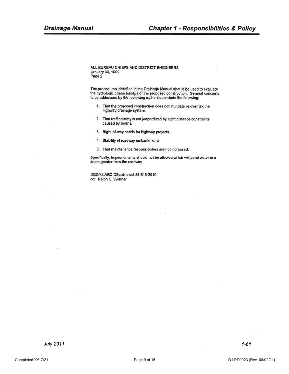 Form D1 PD0023 Drainage Connection Checklist - Illinois, Page 9