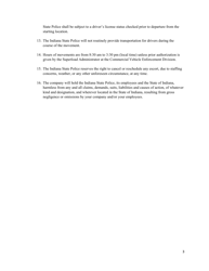Superload Motor Carrier Escort Agreement - Indiana, Page 3