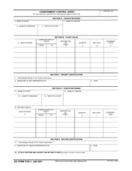 Document preview: DA Form 5755-1 Consignment Control Sheet