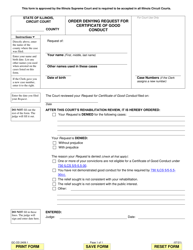 Document preview: Form GC-OD2409.1 Order Denying Request for Certificate of Good Conduct - Illinois