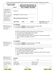 Form EX-DO2906.4 &quot;Order Denying Request to Expunge &amp; Impound and/or Seal Criminal Records&quot; - Illinois