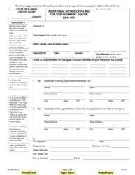 Document preview: Form EX-AN2910.3 Additional Notice of Filing for Expungement and/or Sealing - Illinois