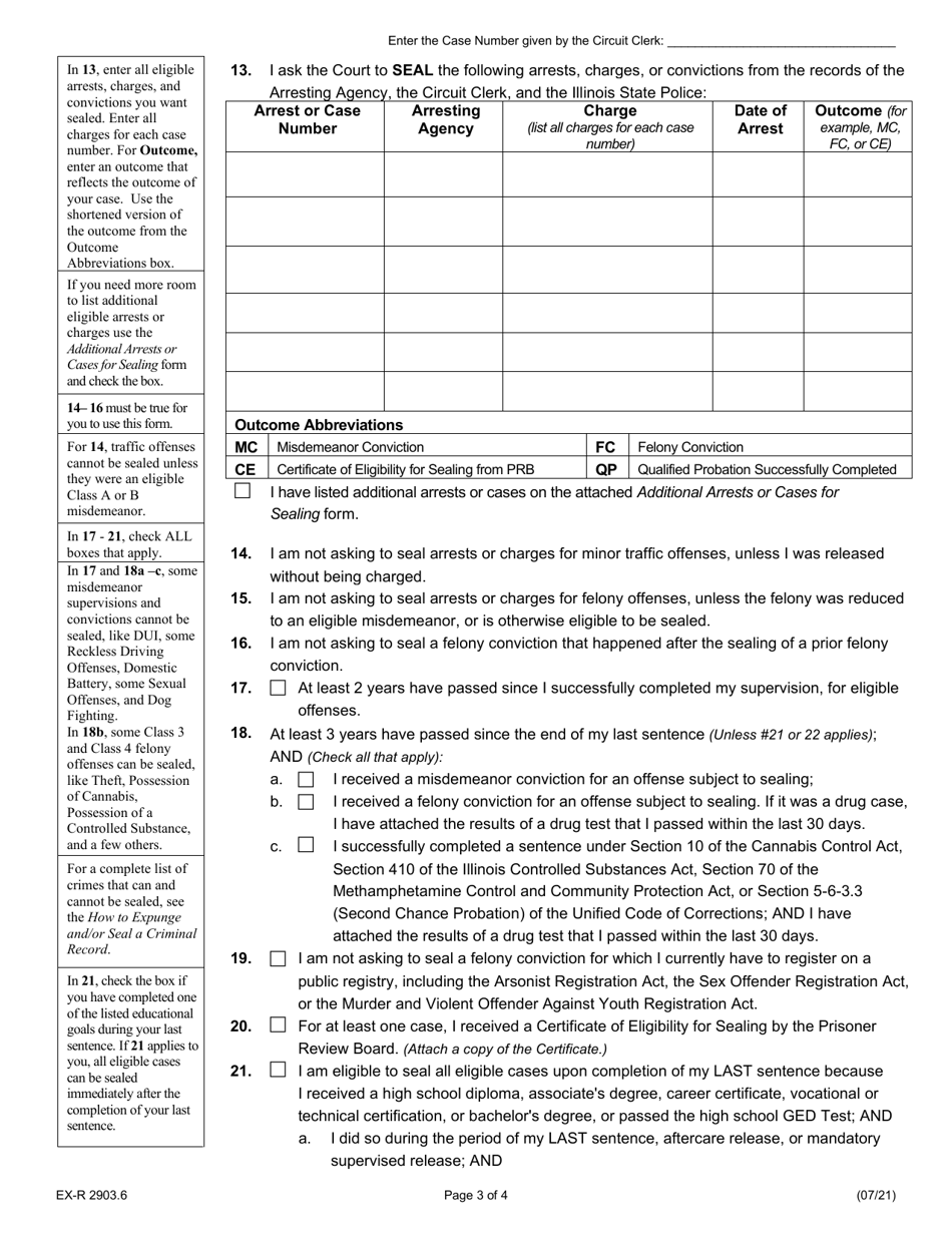 Form EX-R2903.6 Request to Expunge  Impound and / or Seal Criminal Records - Illinois, Page 3