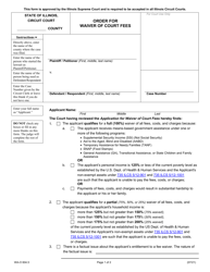 Form WA-O604.5 Order for Waiver of Court Fees - Illinois