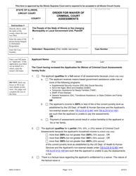 Form WAC-O624.2 &quot;Order for Waiver of Criminal Court Assessments&quot; - Illinois