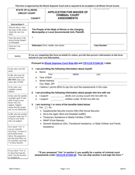 Form WAC-P623.2 &quot;Application for Waiver of Criminal Court Assessments&quot; - Illinois