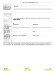 Form WAC-P623.2 Application for Waiver of Criminal Court Assessments - Illinois, Page 3