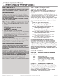 Document preview: Instructions for Schedule WC Withholding Income Tax Credits - Illinois