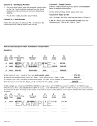 Instructions for Schedule WC Withholding Income Tax Credits - Illinois, Page 2