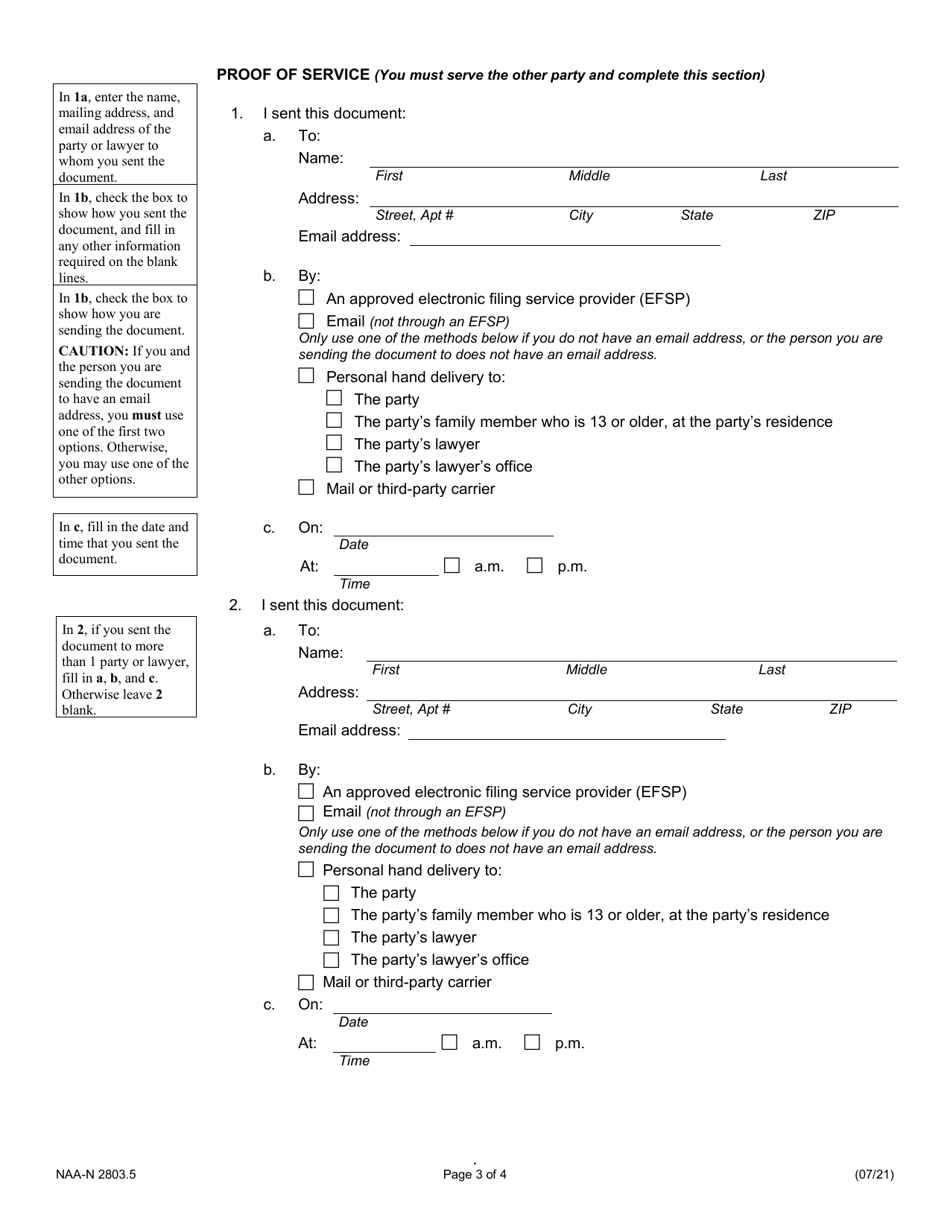 Form NAA-N2803.5 Notice of Appeal - Illinois, Page 3
