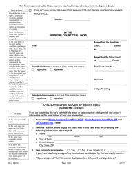 Document preview: Form ISC-A3907.4 Application for Waiver of Court Fees (Supreme Court) - Illinois