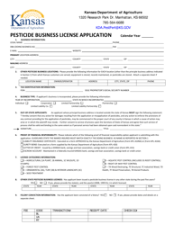 Pesticide Business License Application - Kansas
