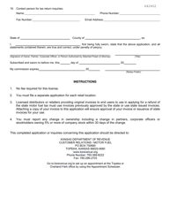 Form MF-53 Application for Motor Fuel Retailers License - Kansas, Page 2