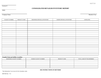 Form MF-90C Consolidated Retailer Inventory Report - Kansas