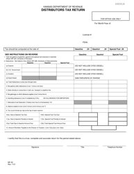 Document preview: Form MF-52 Distributors Tax Return - Kansas