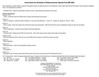 Form MF-52B (SPECIAL FUEL) Motor Fuel Tax Multiple Schedule of Disbursements Special Fuel - Kansas, Page 2