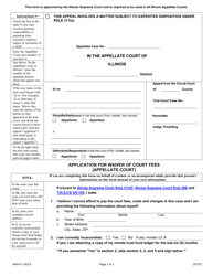 Document preview: Form AWA-A1303.6 Application for Waiver of Court Fees - Illinois