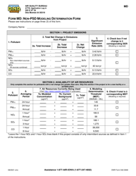 DNR Form 542-0948 (MD) Non-psd Modeling Determination Form - Iowa