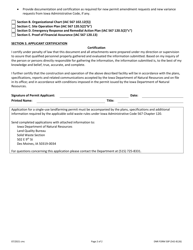 DNR Form 50P (542-8126) Single Use Landfarming Permit Application - Iowa, Page 2