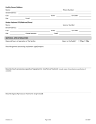 DNR Form 50T (542-8087) Waste Tire Processing Permit Application - Iowa, Page 2