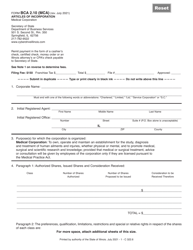 Document preview: Form BCA2.10 (MCA) Articles of Incorporation - Medical Corporation - Illinois