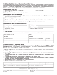 Form VSD62 Persons With Disabilities Certification for Parking Placard - Illinois, Page 2