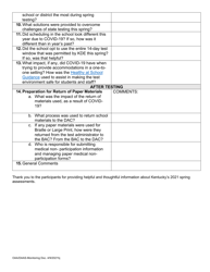 Kentucky (Virtual) Site Visit Survey Questions - Kentucky, Page 3