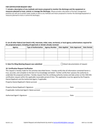 DNR Form 542-0400 Section 401 Water Quality Pre-filing Meeting and Certification Request Form - Iowa, Page 2