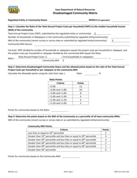 DNR Form 542-1246 Disadvantaged Community Matrix - Iowa