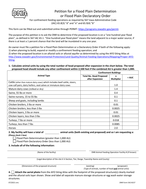 DNR Form 542-8157  Printable Pdf