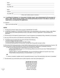 Form 635_0902 Application for Certificate of Authority (Limited Partnership - Iowa Code Chap 488) - Iowa, Page 2