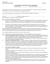 Formulario PPS6130 Acuerdo De Asistencia De Adopcion - Kansas (Spanish)